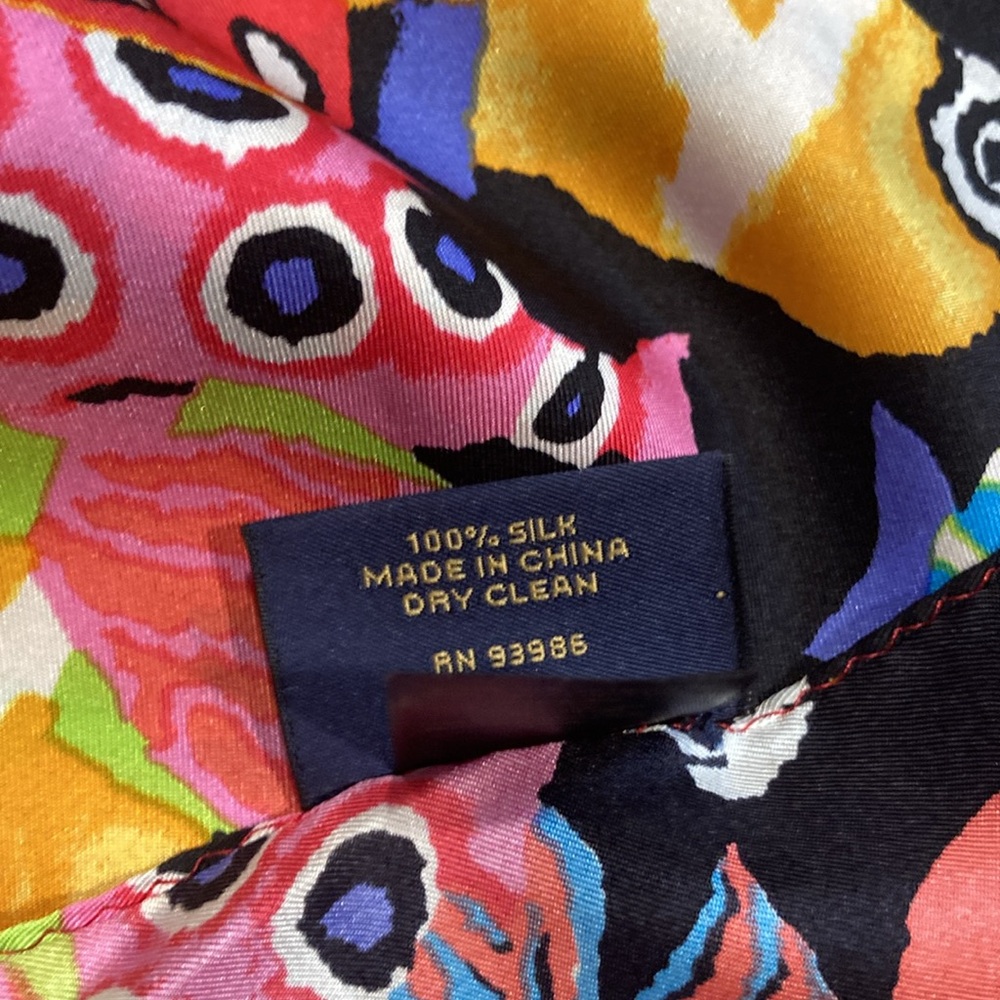 Brooks Brothers 100% silk scarf bright tropical fish - Picture 2 of 8